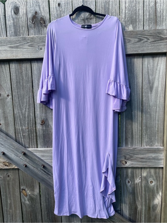 Ashley Stewart Dresses & Skirts - Ashley Stewart Lilac Ruffle Sleeve Dress Sz 1X